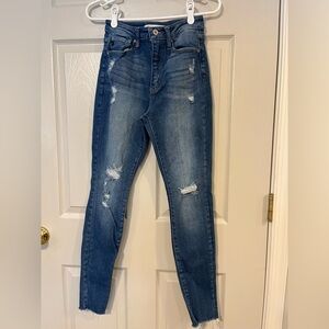 Kan Can Maurice’s High Rise Blue Distressed Skinny Jeans Size 25